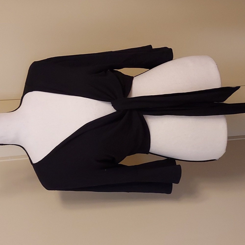 Elegant Black Tie-Front Shrug